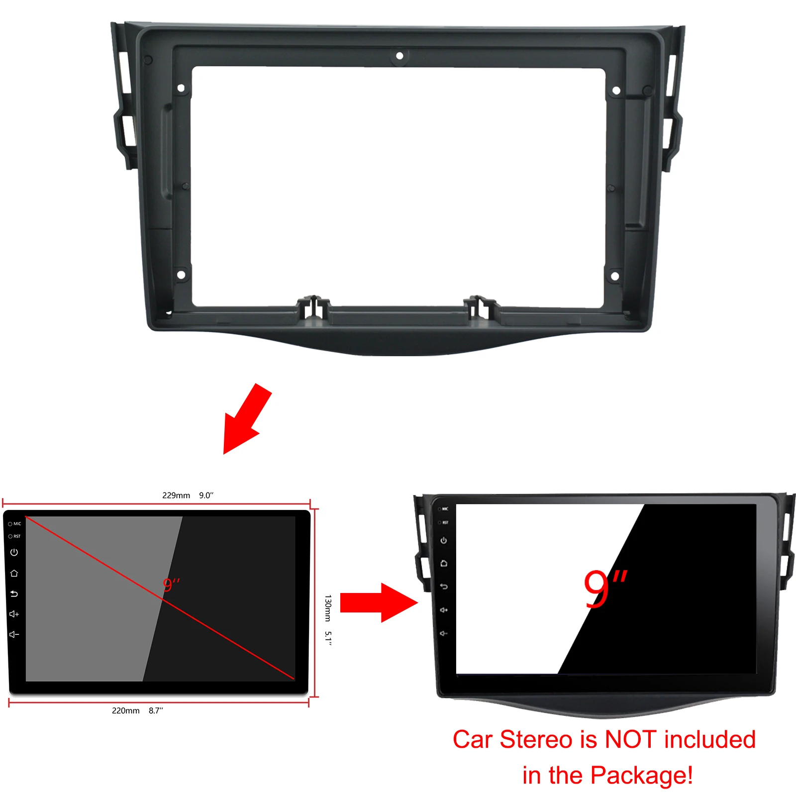 TOYOTA RAV4 2007-2012  9 ġ ڵ  Dvd  ŰƮ,    г δ Ʈ ġ