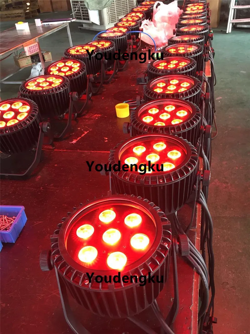 4 pieces Waterproof Slim Par Led Outdoor IP65 7x10w RGBW 4in1 Led Flat Par light
