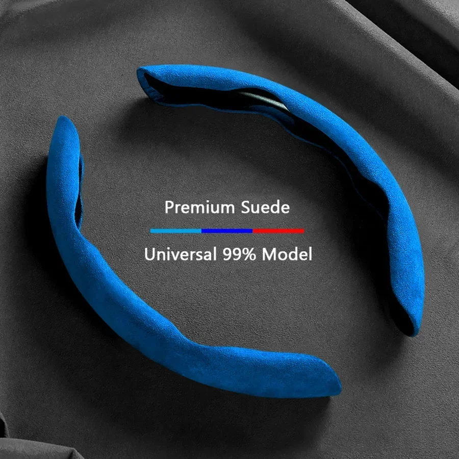 

Suede Universal 38CM Car Steering Wheel Cover Non-Slip Auto Interior Cover Steer Protector Suede Braid Car Steering Wheel Cover