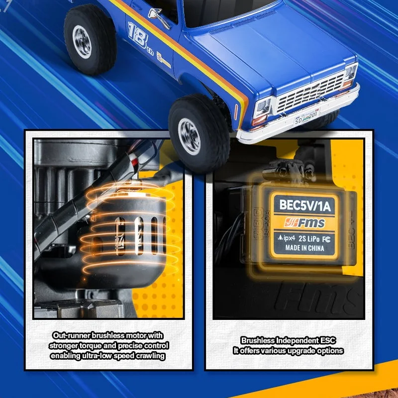 ブラシレス ラジコン FMS Fcx24 K5Pro ブラシレスモーター,外部