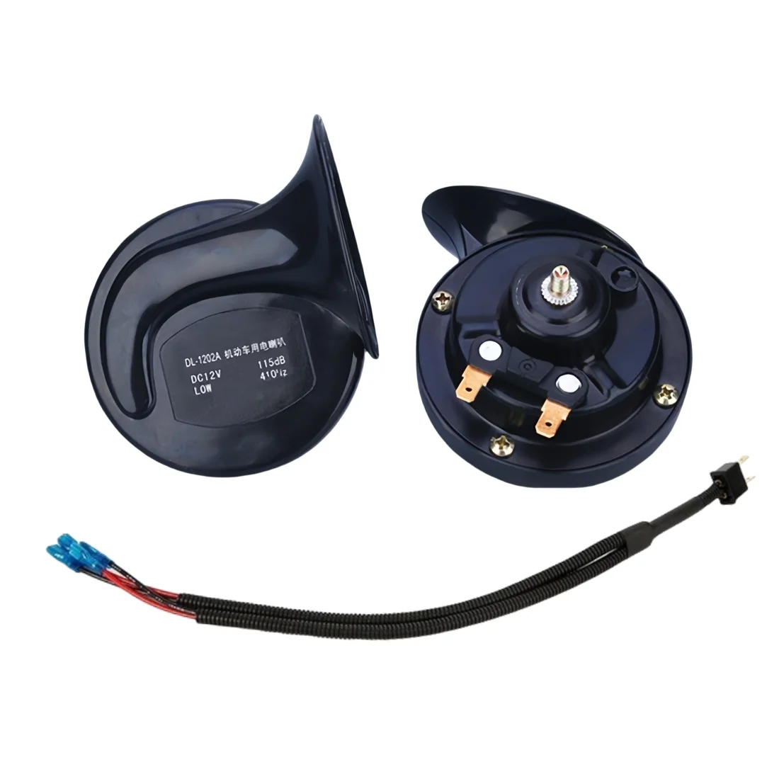 Universal Car Snail Horn Car Speakers Tweeter High Bass Waterproof Whistle Horn 110dB 12V 510Hz With H1 H7 Wiring Harness