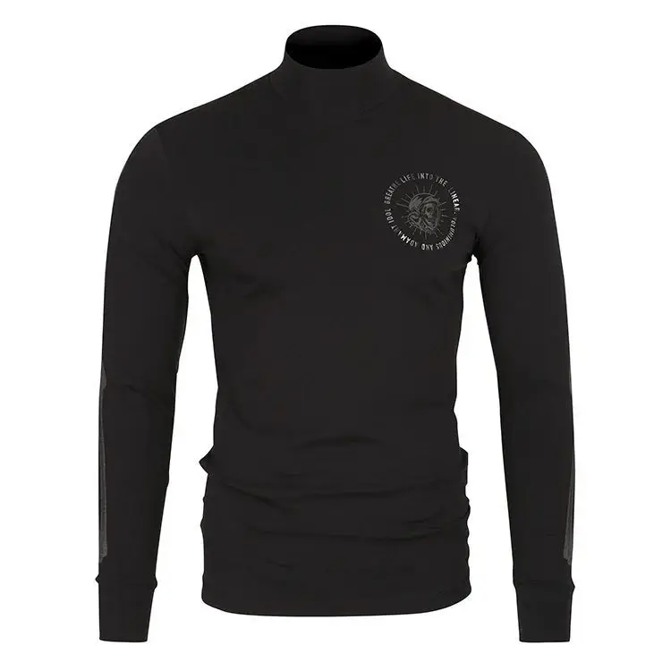 

Men's Basic Turtleneck Long Sleeve T-Shirts Fleece Knitted Casual Pullover Top