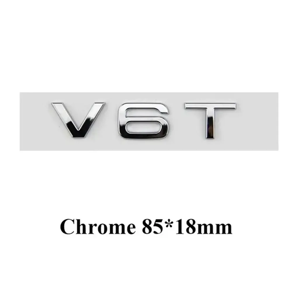 3D ABS Chrom Schwarz Logo V6T V8T V10 Emblem Auto Kotflügel Seite Abzeichen Aufkleber Für A4L A5 A6L A7 S4 S5 Auto Aufkleber Zubehör – Detail 7