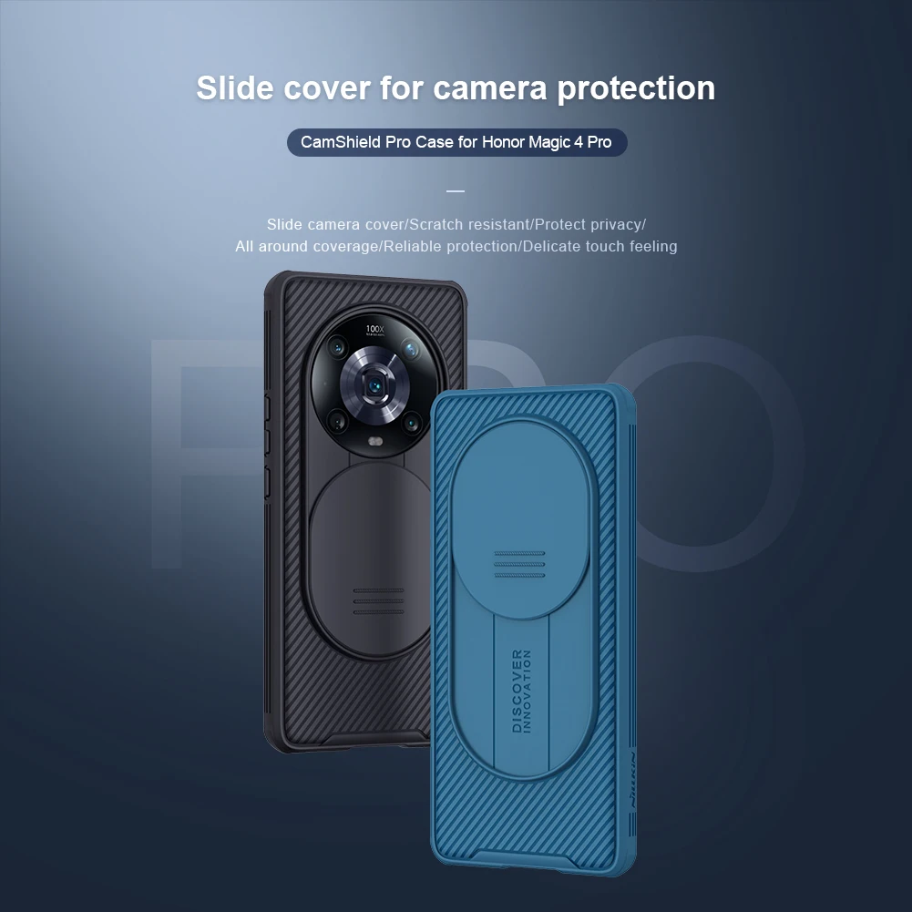 Nillkin Case For Honor Magic 4 Pro Fashion Slide Cover Protection Camera Protection Privacy 3D Texture Back Shell
