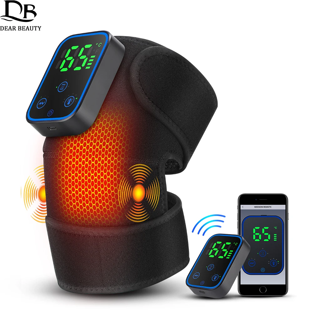 Electric Heating Knee Pad 3 In1 Wireless Control Vibration Elbow Shoulder Knee Massager Support Brace For Arthritis Muscle Relax