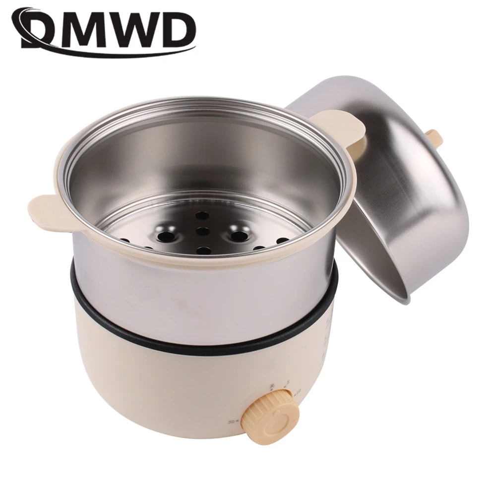 DMWD 2 Layer Multifunctional Egg Cooker Egg Custard Steamer 304 Stainless Steel Omelettes Machine Food Heater Crepe Maker 220V 4
