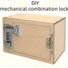 DIY Wooden Mechanical Combination Lock Box Kit Science Model Uncharged Natural Wood ConstructionNo Battery Required 1