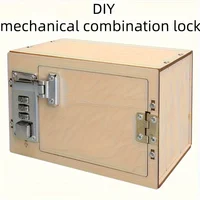 DIY Wooden Mechanical Combination Lock Box Kit Science Model Uncharged Natural Wood ConstructionNo Battery Required 1