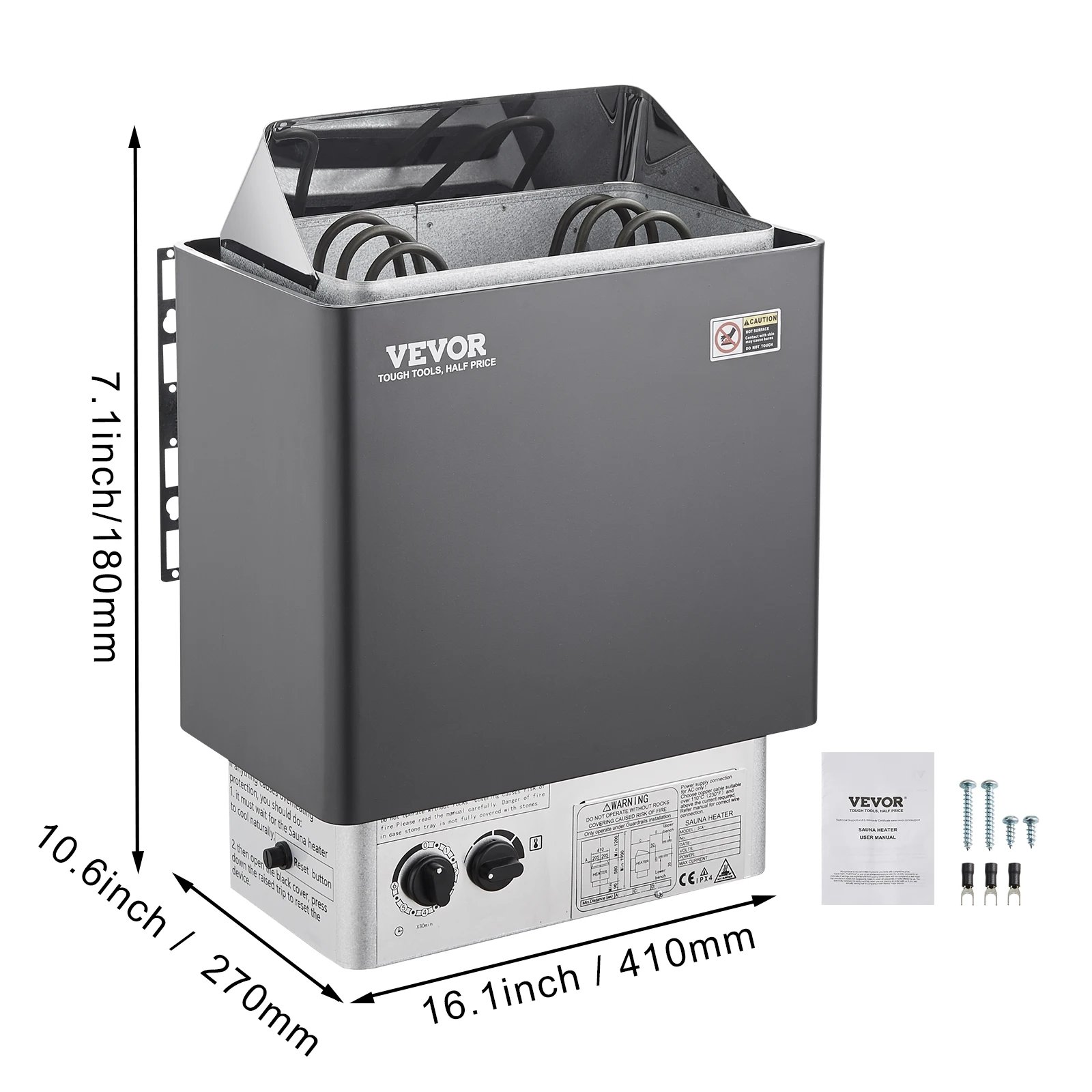 VEVOR Electric Sauna Heater Stove 3KW Internal Controller Overheating Protection Stainless Steel Spa Sauna Room Steam Generator 6