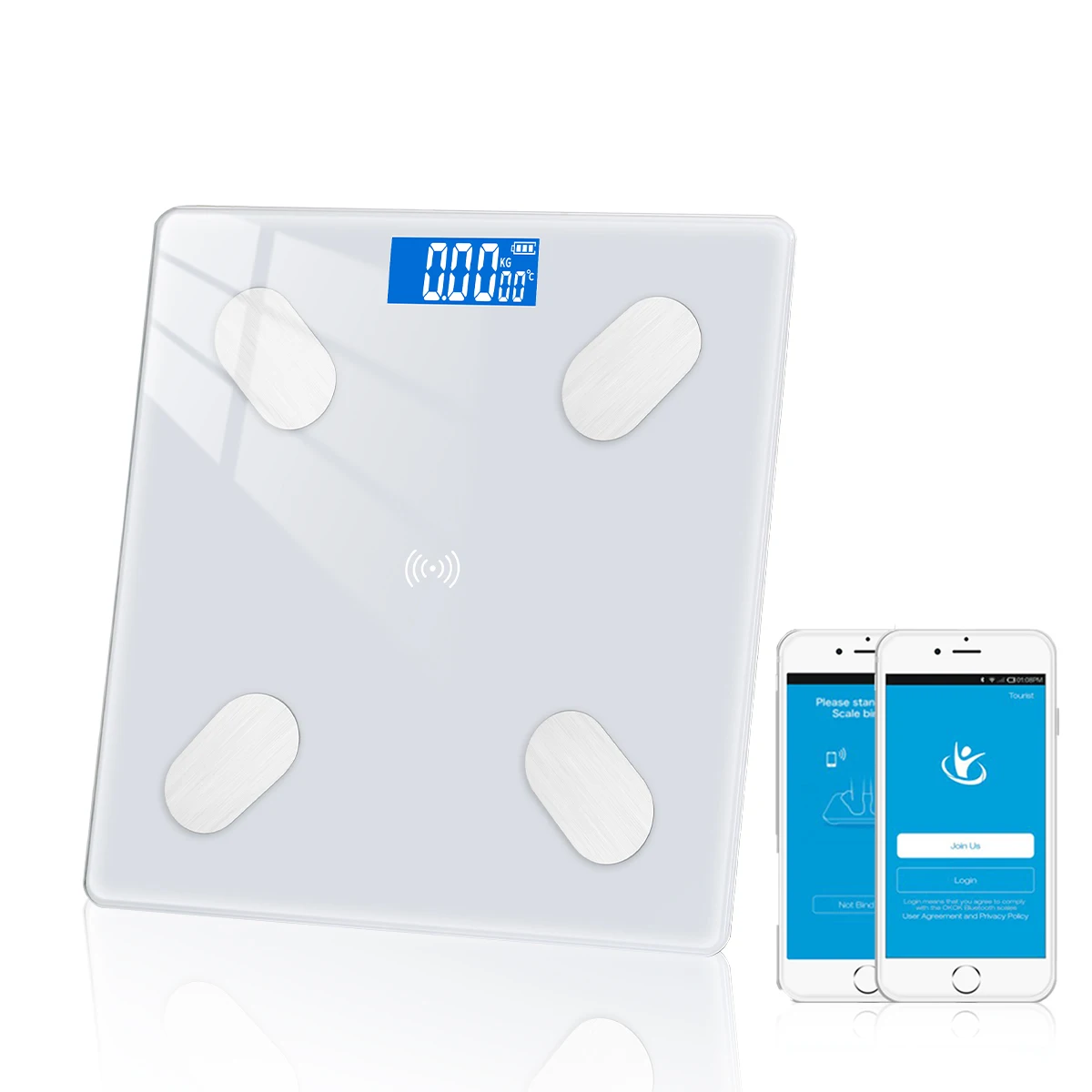 Scienceny Báscula inteligente para baño con Bluetooth, de grasa corporal,  báscula de peso Digital, a Scienceny TO000338-05B