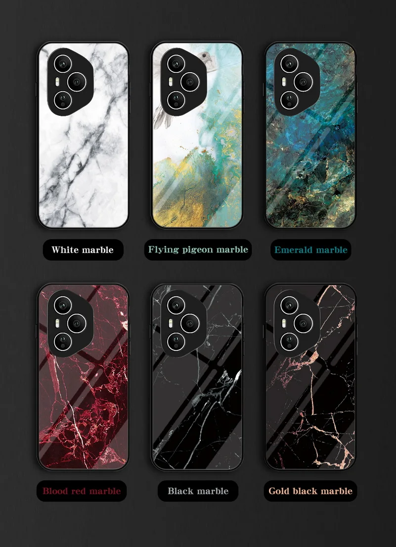 Glossy Marble Tempered Glass Phone Case