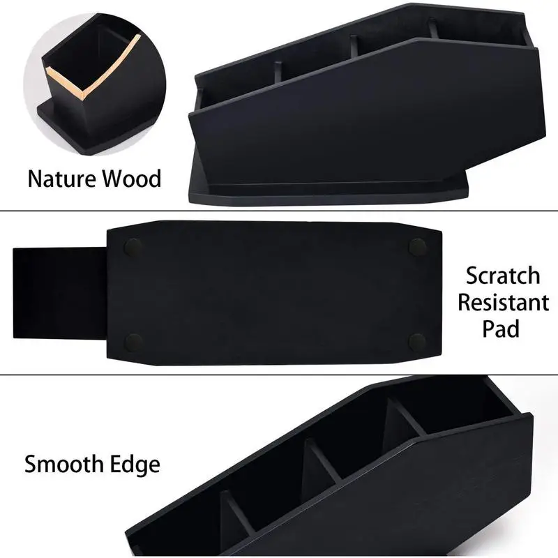 Day Night Cosmetic Brush Organizer Gothic Wooden Coffin Makeup Holder Cosmetic Storage Spooky Compartment Pen Holder 4
