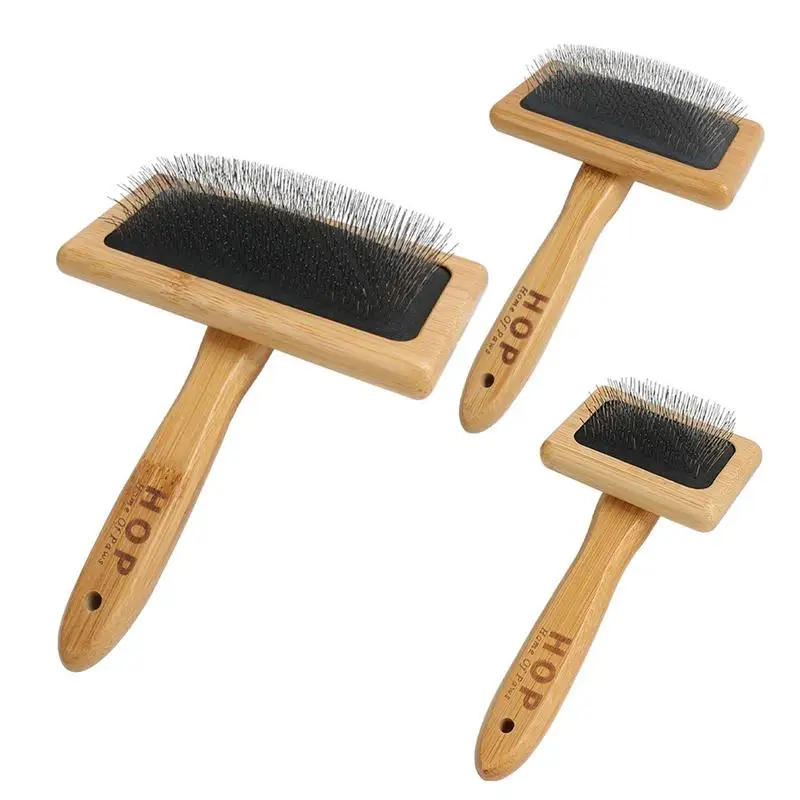 

Cat Grooming Brush Self Cleaning Slicker Pets Grooming Tool With Wooden Handle Beauty & Massage Comb For Cat & Dogs Pet Supplies