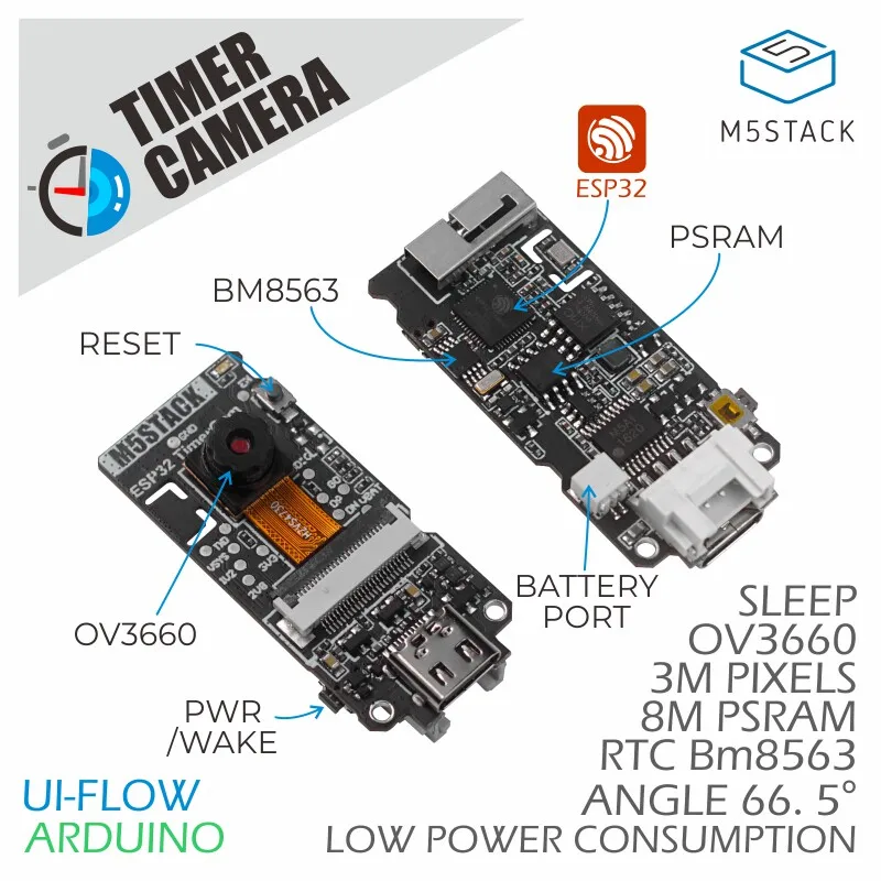 공식 M5Stack 타이머 카메라 ESP32 저전력 타이밍형 슬립/웨이크업 Wi-Fi 카메라