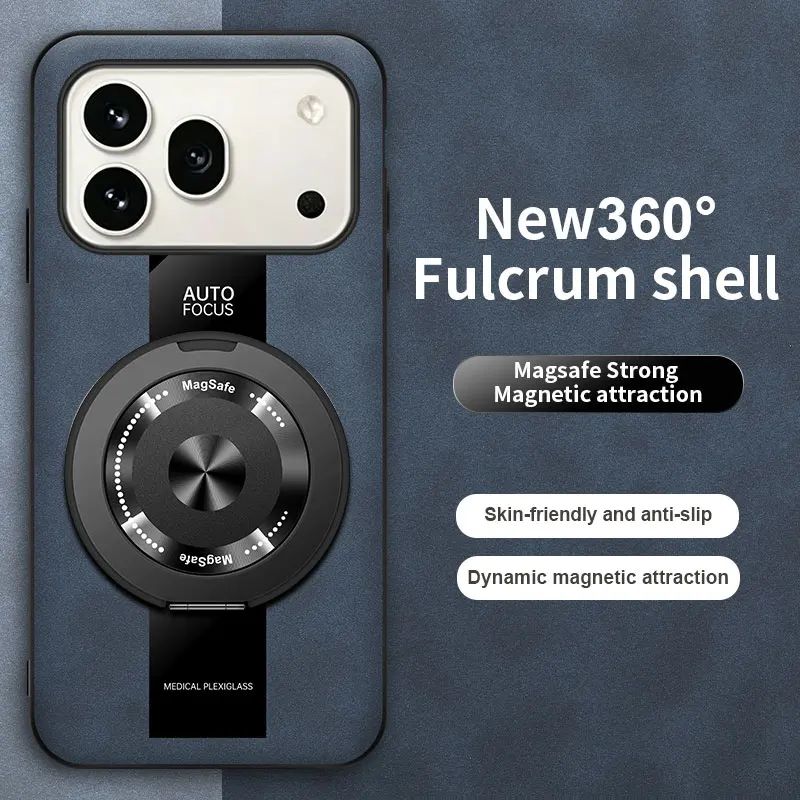 Magnetic Retro Leather Soft Case with Kickstand Ring Cover