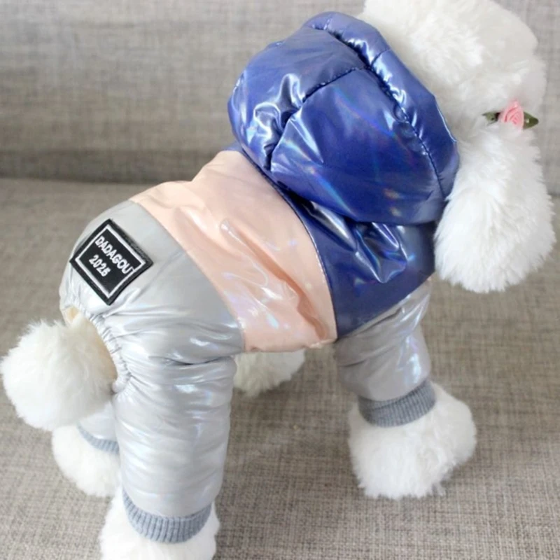 Waterproof Dog Coat With Hood Dog Jumpsuit Winter Coat Down Puffer