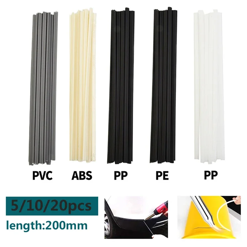 

5/10/20PCS Plastic welding rods ABS/PP/PVC/PE Welding Sticks 5x2mm for Plastic Welder gun Bumper Repair Welding Supplies 20CM