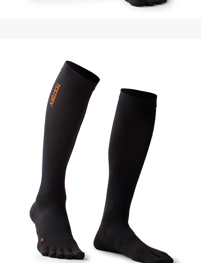 1 Paar Herren-Zehensportsocken COOLMAX Schnell trocknende, schweißableitende Elastizität High-Top-Fünf-Finger-Socken Radsocken – Detail 2