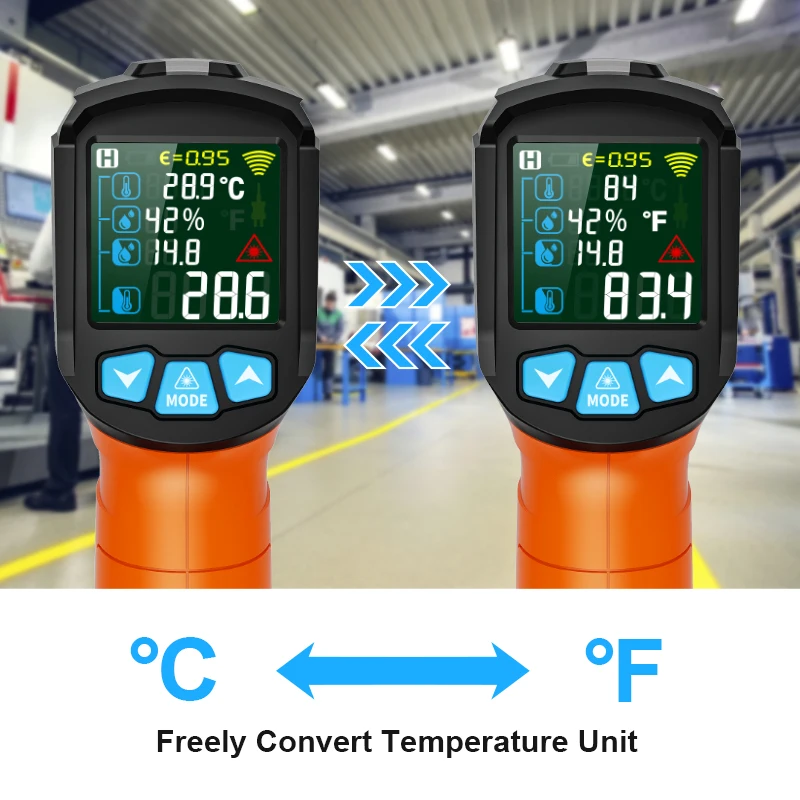 Digital Thermometer,Infrared Thermometer,Thermal Imaging Camera Mestek Digital Infrared Thermometer Pyrometer Thermal Imager High Temperature Meter Indoor and Outdoor Thermometer Light Alarm