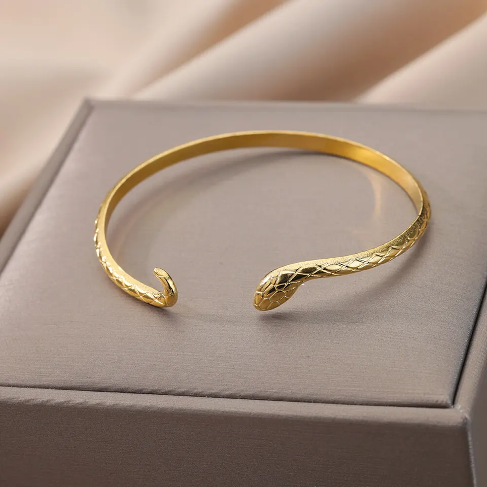 Bracciale Gotic A Serpente Vintage - Argento, Rigido, Regolabile, A Mezza Apertura, Fatto A Mano, Gioiello Impilabile Per Donna E Ragazza
