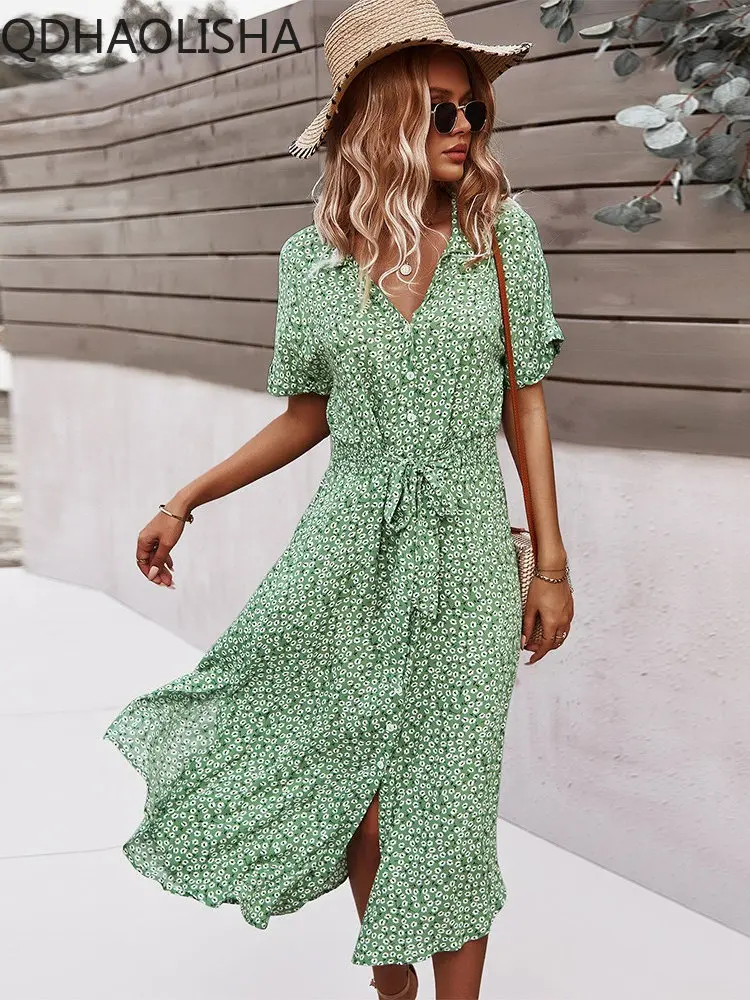

2023Summer New In Dresses for Women Casual Holiday Style Sexy Big Swing Skirt Chic Elegant Woman Dress Elegant Luxury Streetwear