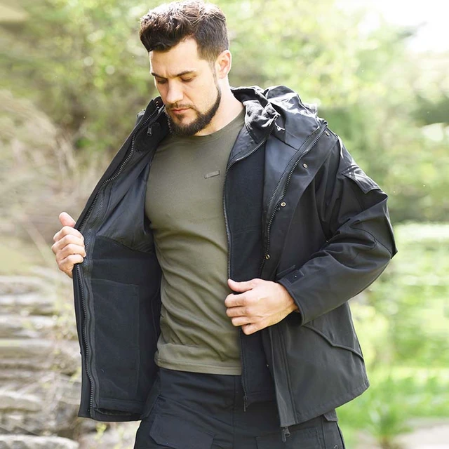 Chaqueta de Hombre, Tipo Parka Militar - Capucha Removible