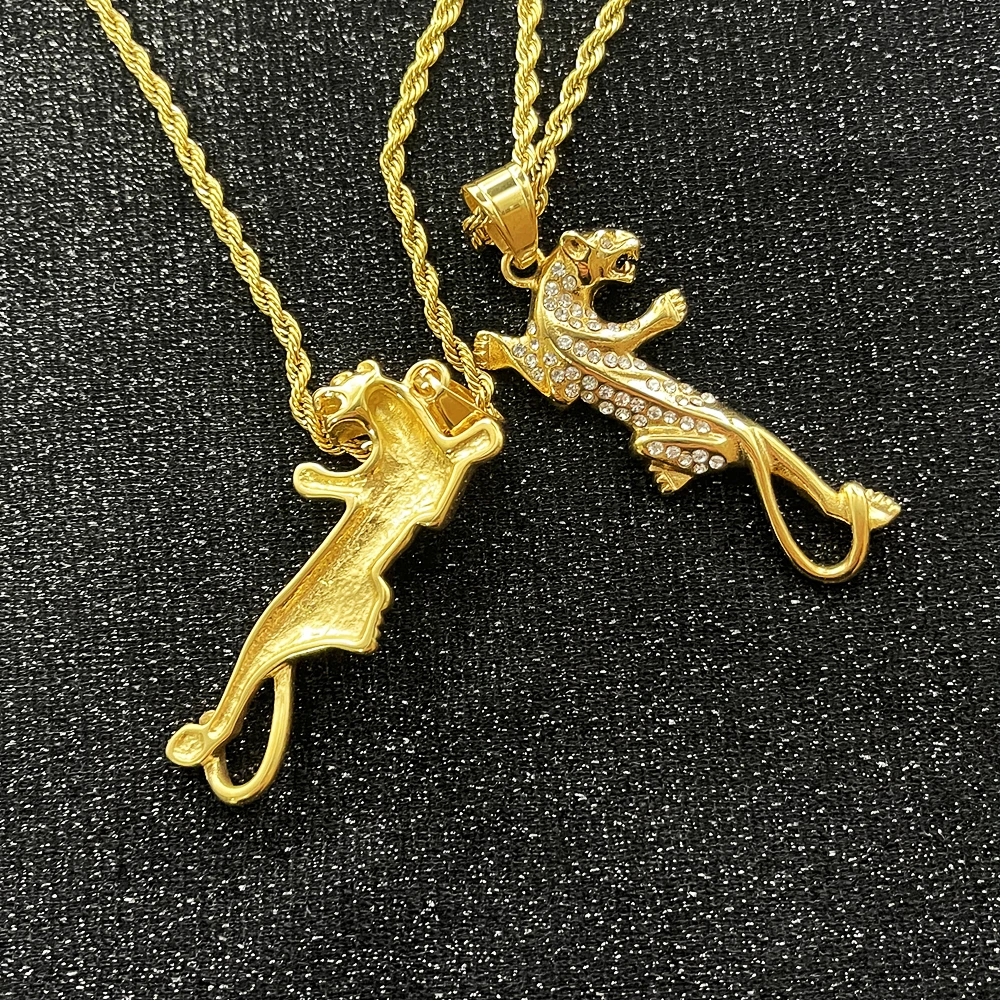 Hip Hop Gold Color silver 316L Stainless Steel with rhinestone