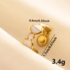 Bagues ouvertes bohème en émail blanc, couleur or, luxe, irrégulier, en acier inoxydable, réglable, bijoux de charme pour femmes, cadeaux