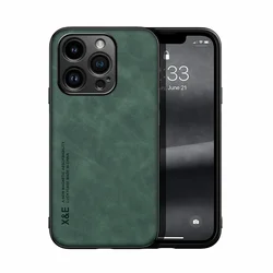 Custodia in pelle premium per telefono con piastra in metallo