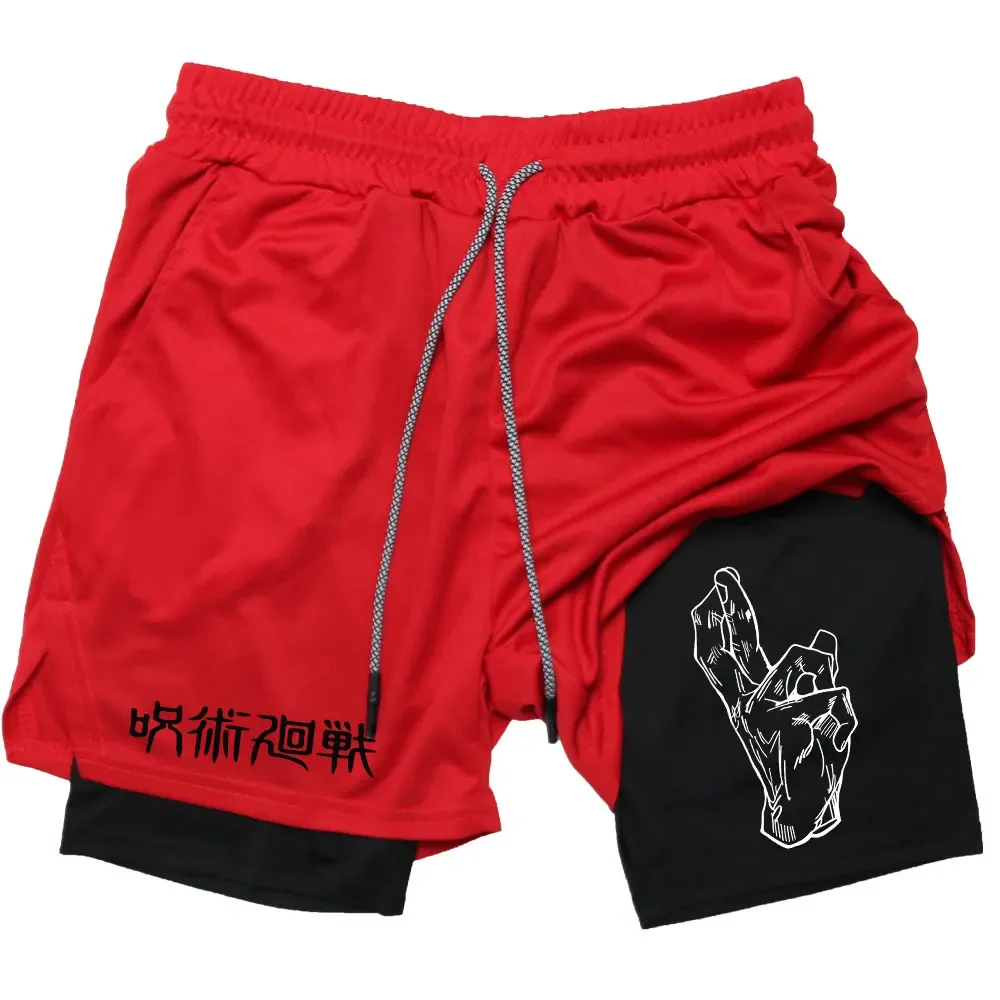 Anime Jujutsu Kaisen Gym Shorts Fitness 2 in 1 Compression Performance Shorts Workout Quick Dry Athletics Short Pants 4