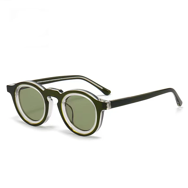 

New Fashion Acetate material Circular Sunglasses for Women Top Quality Steampunk High Street Glasses Men UV400 Outdoor Eyeglass