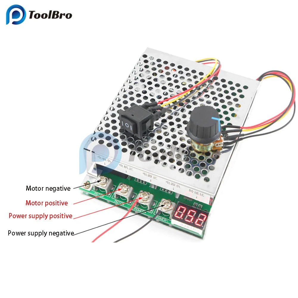 5500W 1-100A 15KHz Reversible LED Digital PWM Motor Speed Controller DC 10-55V Forward Reverse with Potetiometer Control Switch
