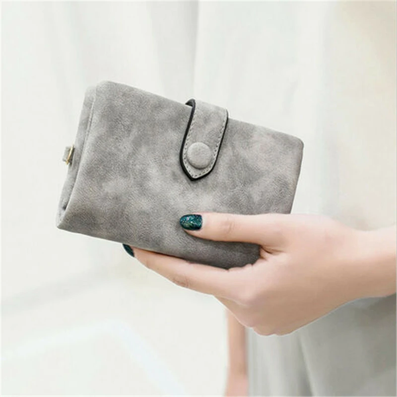 Women Wallets and Purses PU Leather Short Hasp Purse Small Solid Coin Card Holders women wallet women purse