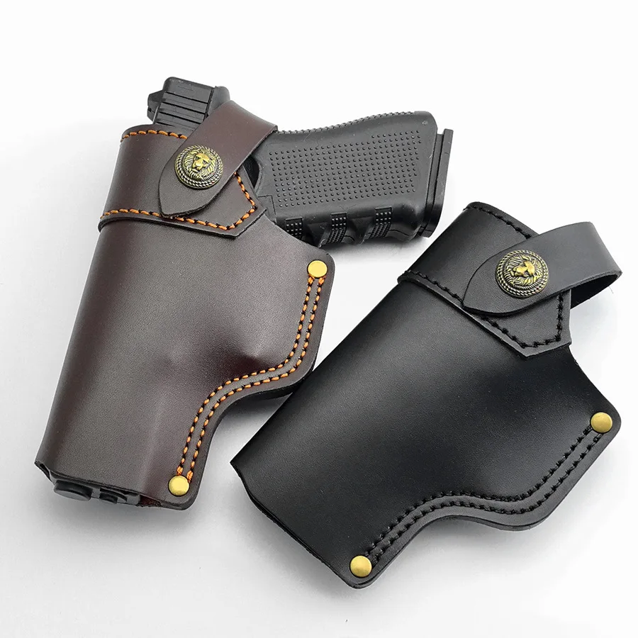 IWB Leather Holster, Genuine Leather Holster for Glock 17/19/23/26/27/29/30/32/33/36/38/39/42/43/43X/44-(EDC) Daily carrying