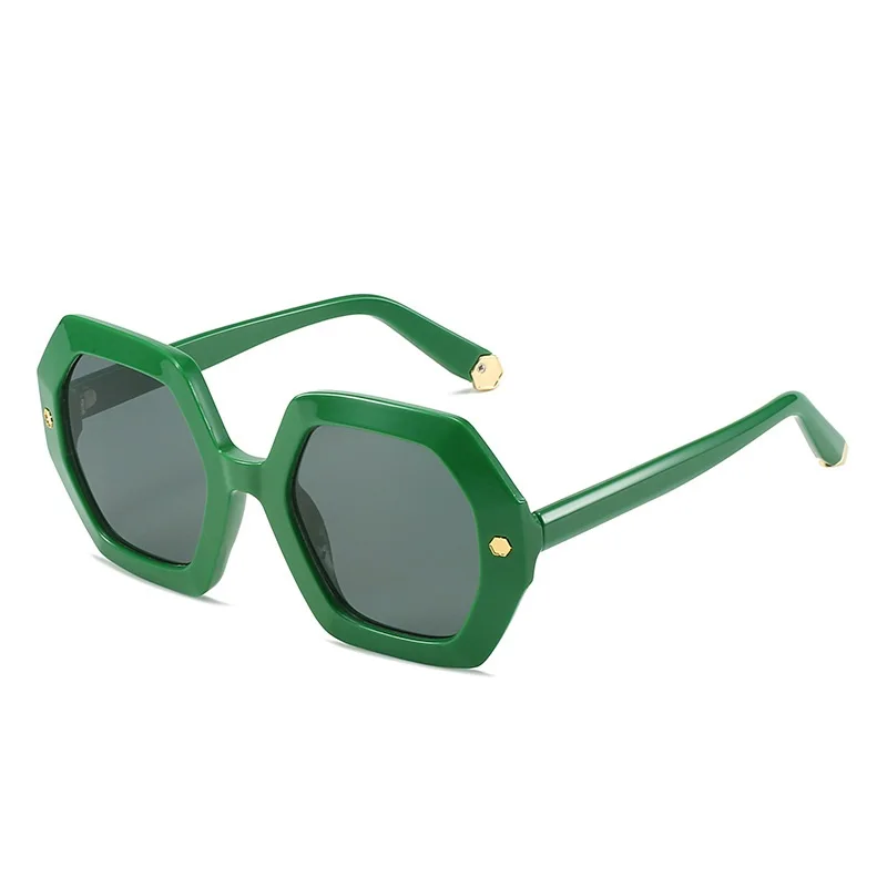 

Retro Irregular Square Sunglasses Women Hexagon Shades UV400 Fashion Rivets Decoration Eyewear Men Punk Polygon Sun Glasses