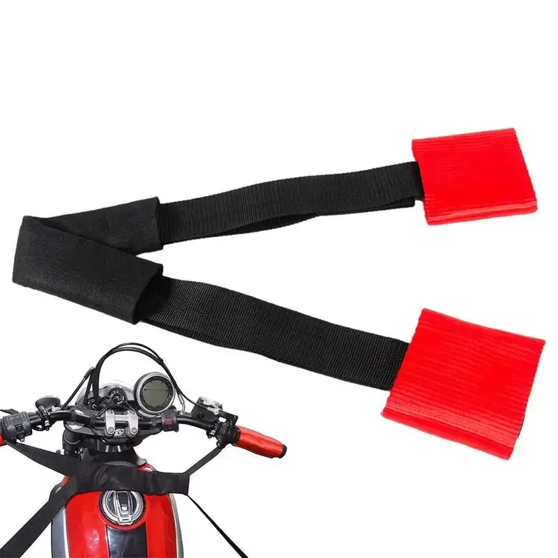 Motorcycle cargo tie down strap handlebar