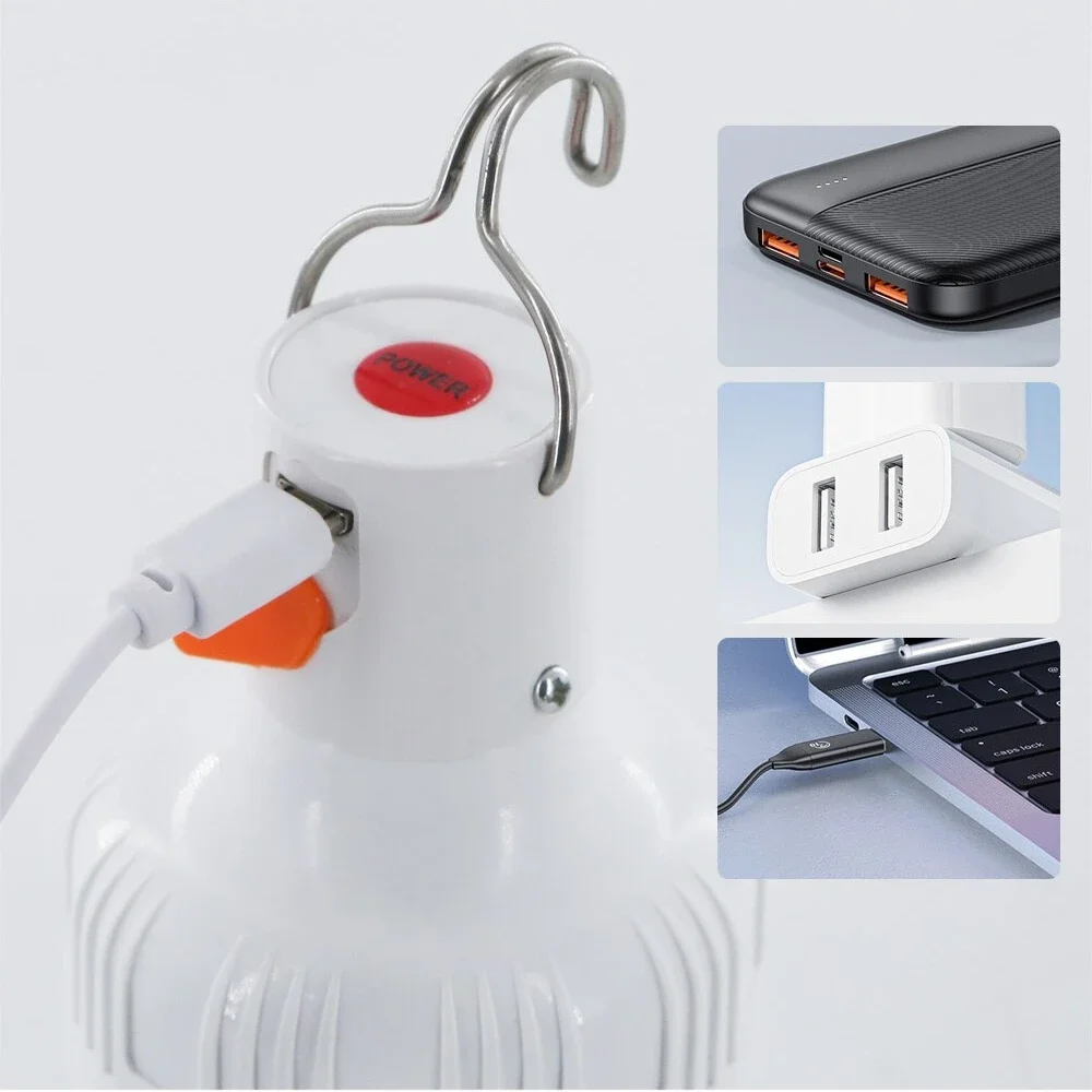 Portable USB Charging LED Camping Light Multifunctional Outdoor Emergency Suspension Tent Light Hiking Picnic Night Lighting