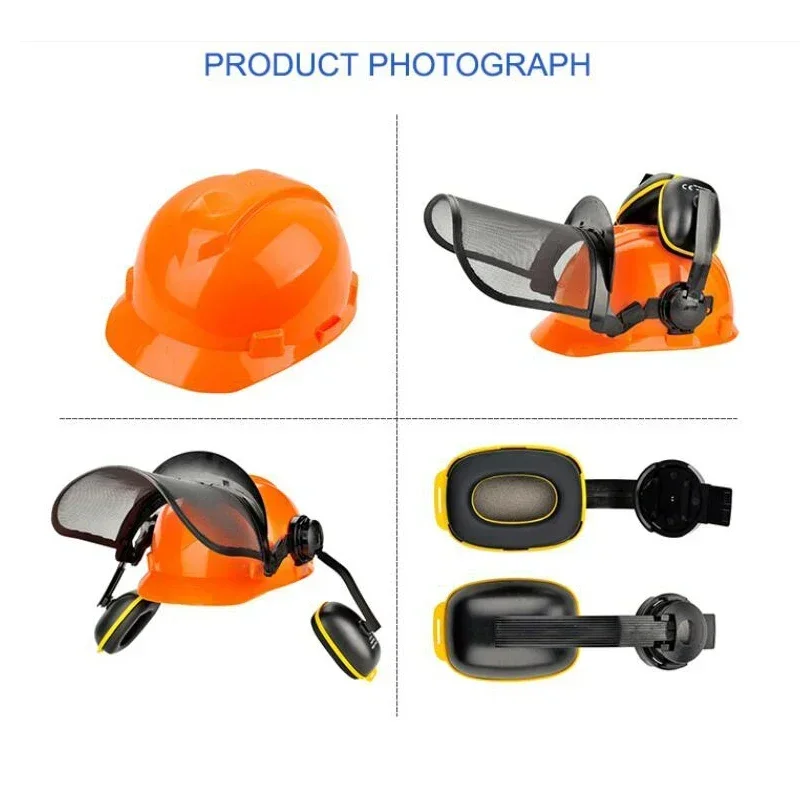 180 Degrees Adjustable Helmet Outdoor Garden Hat Splash Proof Full Face Mesh Forestry Metal Visor Grass Trimmer Protective 5