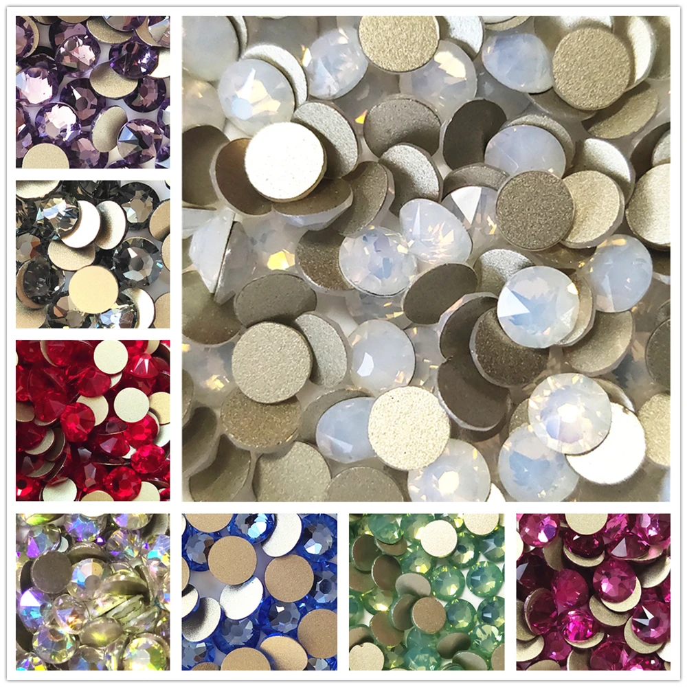 

ss16 ss20 ss30 8 Big + 8 Small 16 Cut Facets Flatback Non Hotfix Glue On Rhinestones Nail Art Strass Fabric Garment