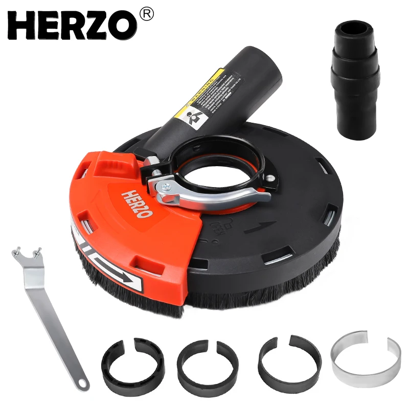 HERZO GT119125A 125MM Grinding Dust Shroud For Angle Grinder With Attachments