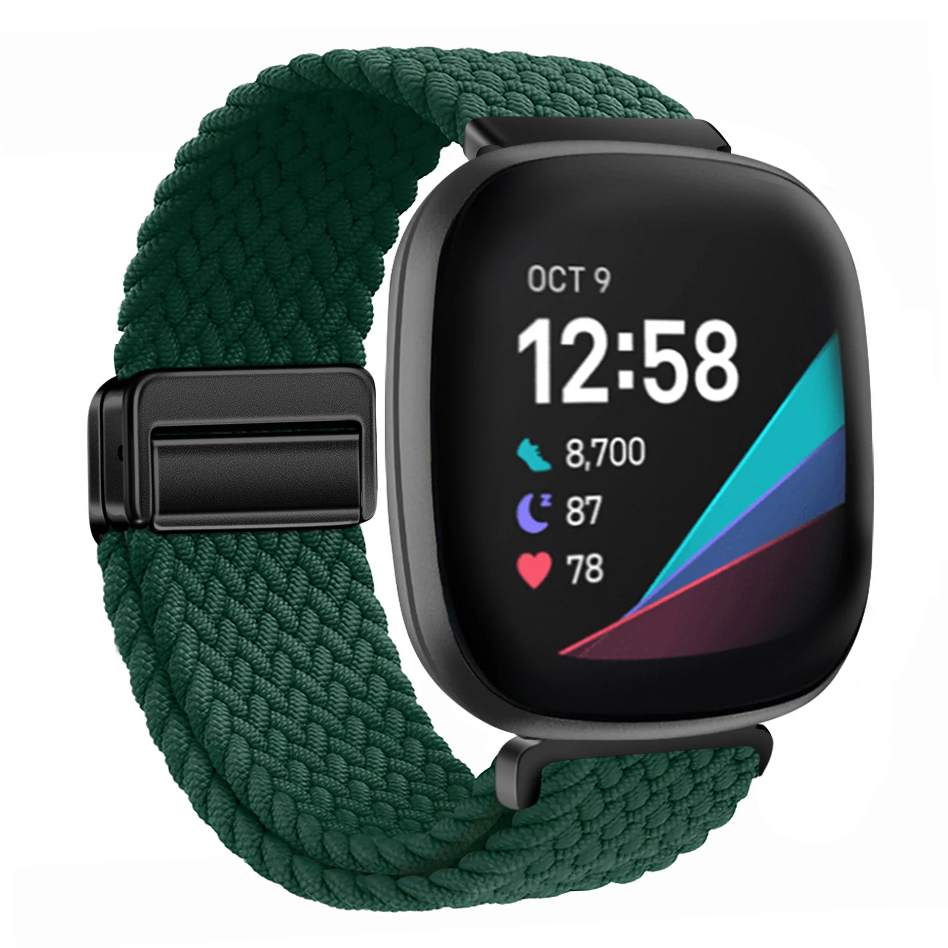 Sporty Nylon Braided Loop Strap - Magnetic Breathable Bracelet Wristband Belt Accessory