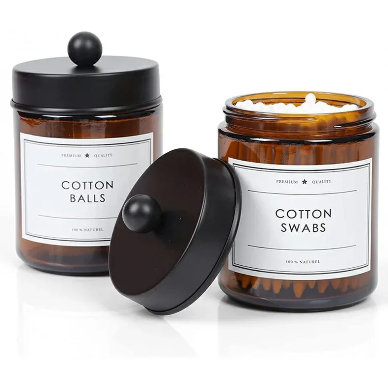 1pc-Dispenser Apothecary Jars Bathroom Jar Black Holder
