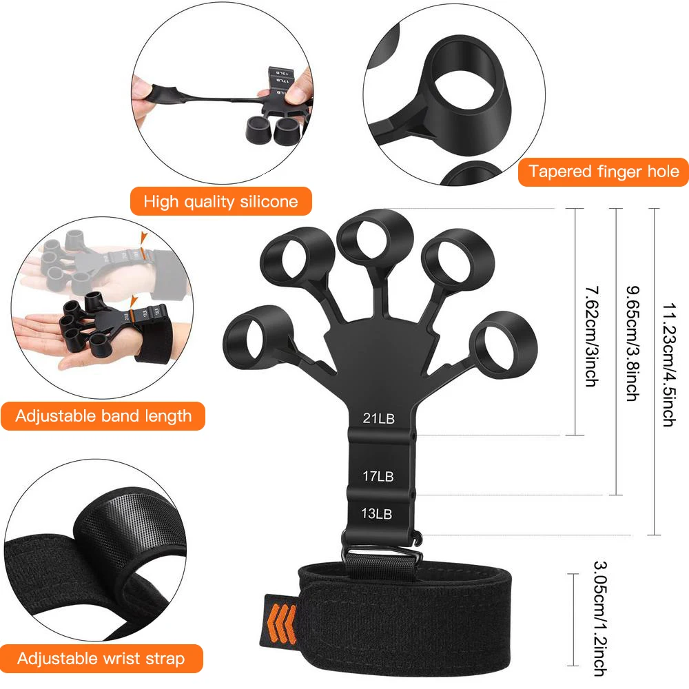 1/2pc finger gripper patients hand strengthener guitar finger flexion and extension training device 6 resistant strength trainer hand strengthener finger strength trainer finger trainer hand grip trainers hand grip exerciser hand trainer hand exerciser