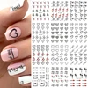 12pcs Water Sticker Nail Art Heart Love Letters Cats Flowers Decals Transfer Sliders Tattoo Valentine Decorations Manicure TRBY 1