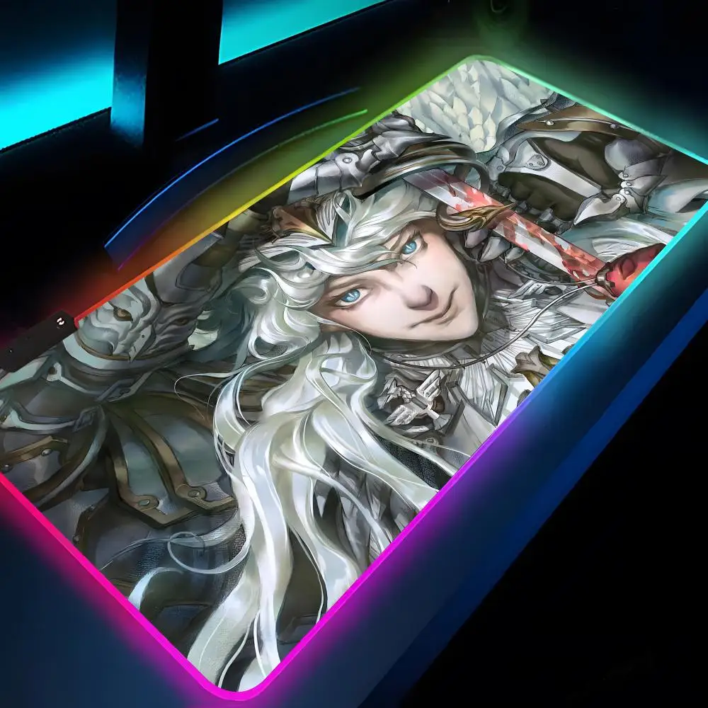 Berserk Griffith XXL RGB Gaming Desk Mat with Backlit Edge