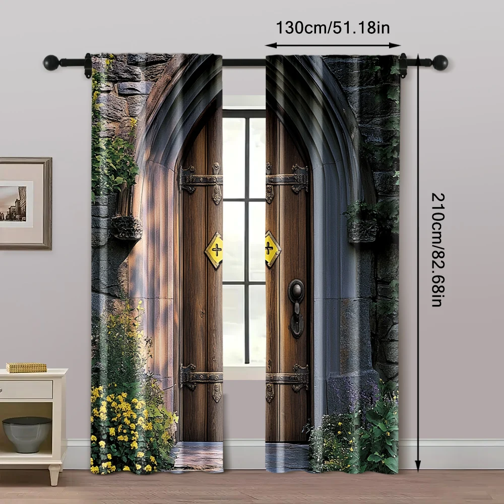2pc,  Curtain Unique Castle Versatile Fabric,Without Electricity Birthday Party Applies to Multipurpose Event Decoration 5