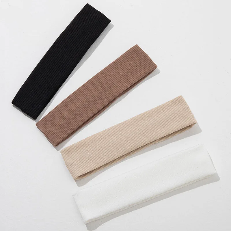 Yedtreg Fasce Per Capelli Donna - Confezione Da 4, Morbide Elastiche, Nero, Per Sport, Yoga, Make-up, Acconciature, 2.7x21.8 Cm