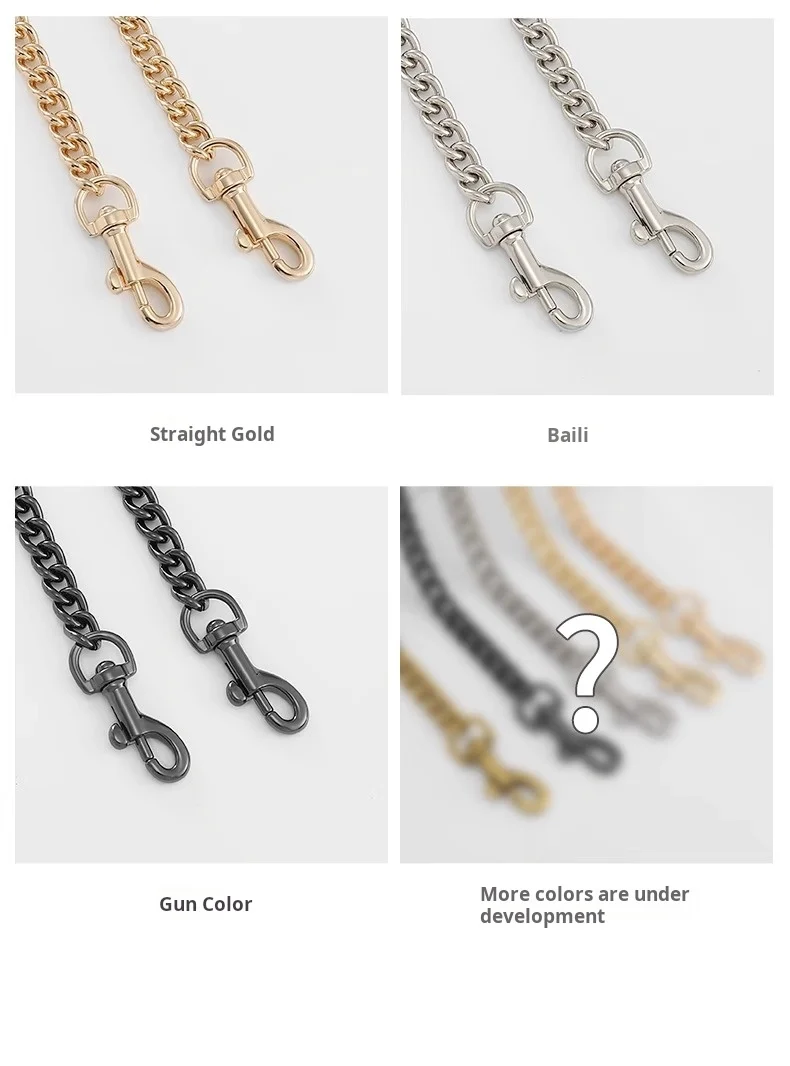 Goldene Splitter Tasche Kette Zubehör Metall Verlängerung Ketten Umhängetasche Gürtel Ersatz Schwarz Taschen Strap Für Frauen Tasche Zubehör – Detail 7