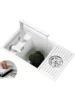 Nano White Hidden Mini Bar/Cafe/RV/balcony Sink with Up and Down Faucet and Glass Rinser Set 23 Inch 1