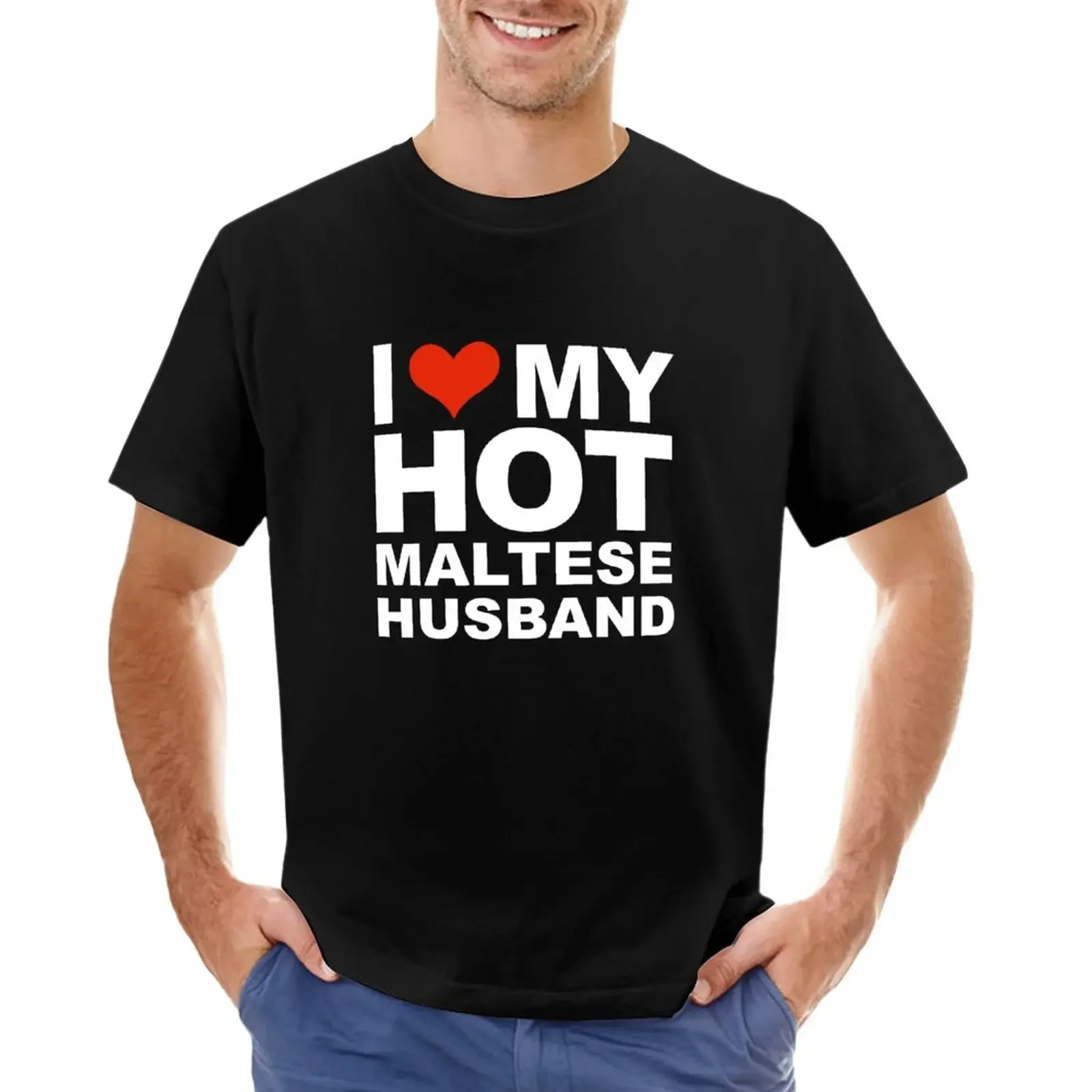 

Футболка мужская оверсайз с надписью «I Love My Hot Maltese»